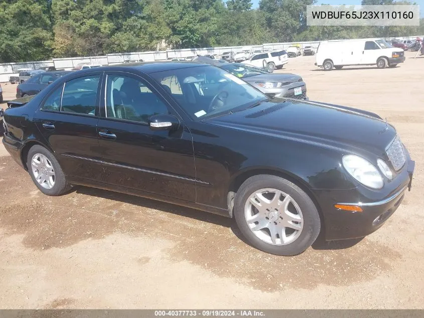 2003 Mercedes-Benz E 320 VIN: WDBUF65J23X110160 Lot: 40377733