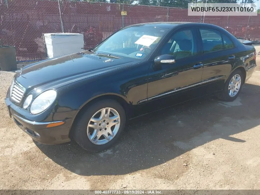 2003 Mercedes-Benz E 320 VIN: WDBUF65J23X110160 Lot: 40377733