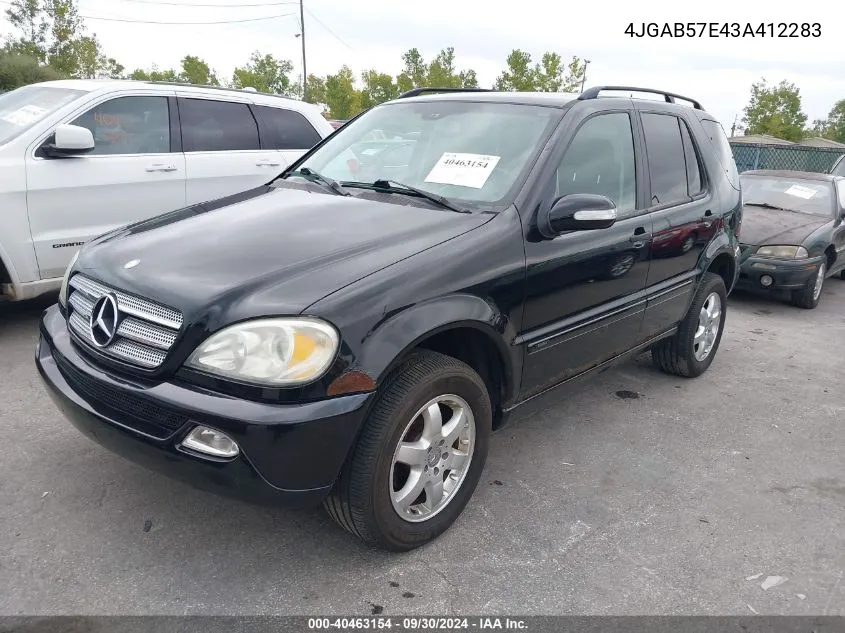 2003 Mercedes-Benz Ml 350 VIN: 4JGAB57E43A412283 Lot: 40463154