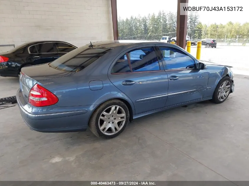 2003 Mercedes-Benz E 500 VIN: WDBUF70J43A153172 Lot: 40463473