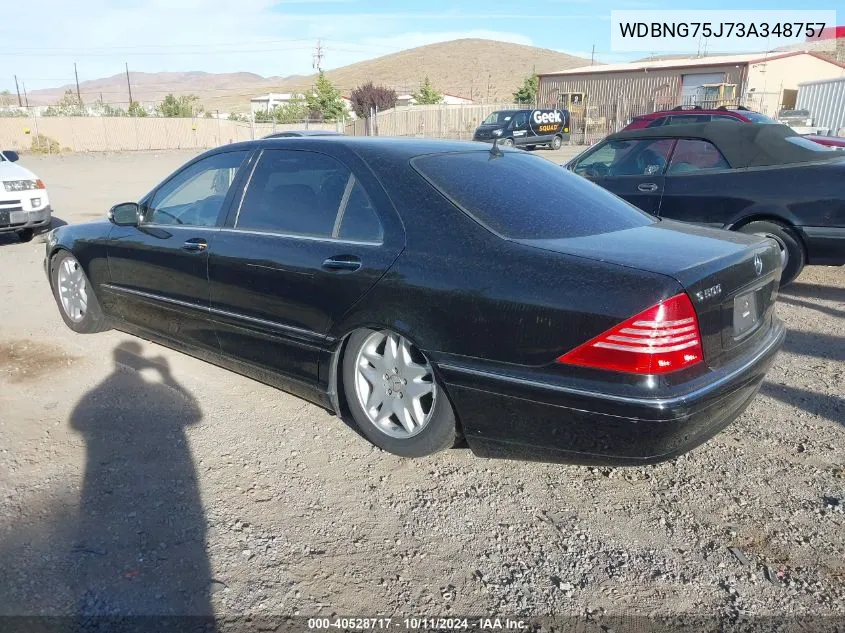 2003 Mercedes-Benz S 500 VIN: WDBNG75J73A348757 Lot: 40528717