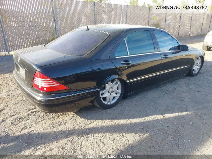 2003 Mercedes-Benz S 500 VIN: WDBNG75J73A348757 Lot: 40528717