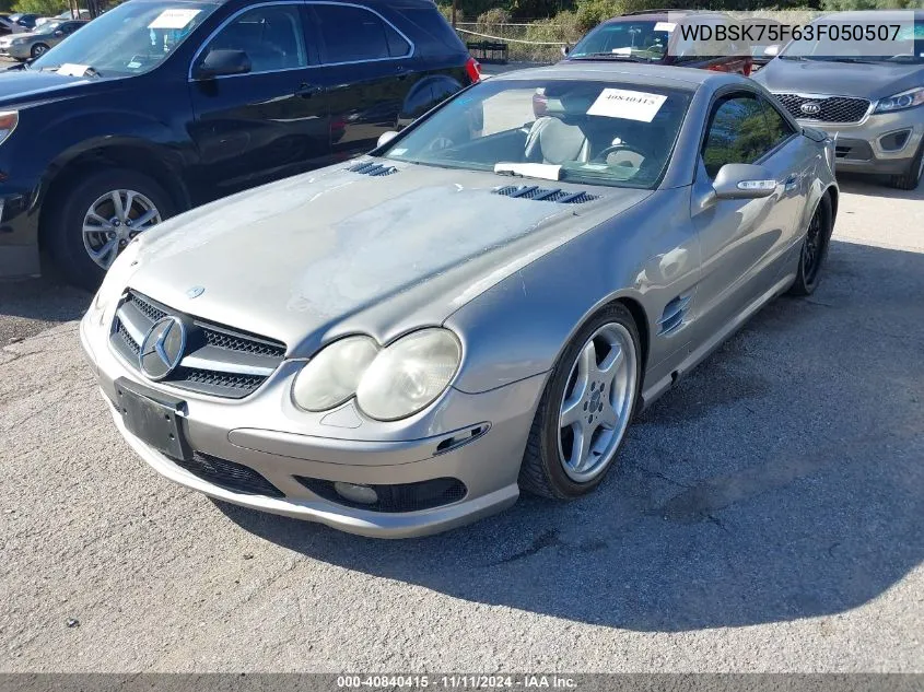 2003 Mercedes-Benz Sl 500 VIN: WDBSK75F63F050507 Lot: 40840415