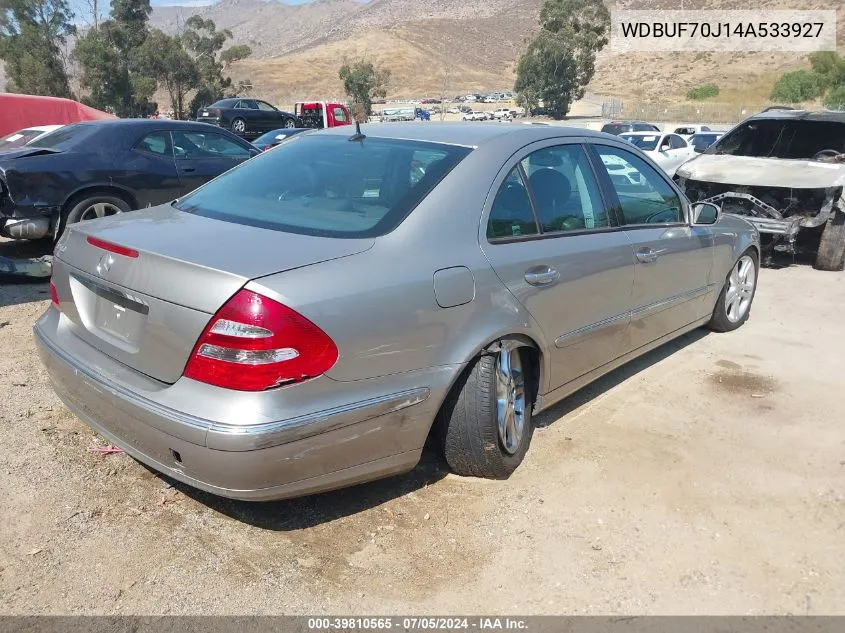 2004 Mercedes-Benz E 500 VIN: WDBUF70J14A533927 Lot: 39810565