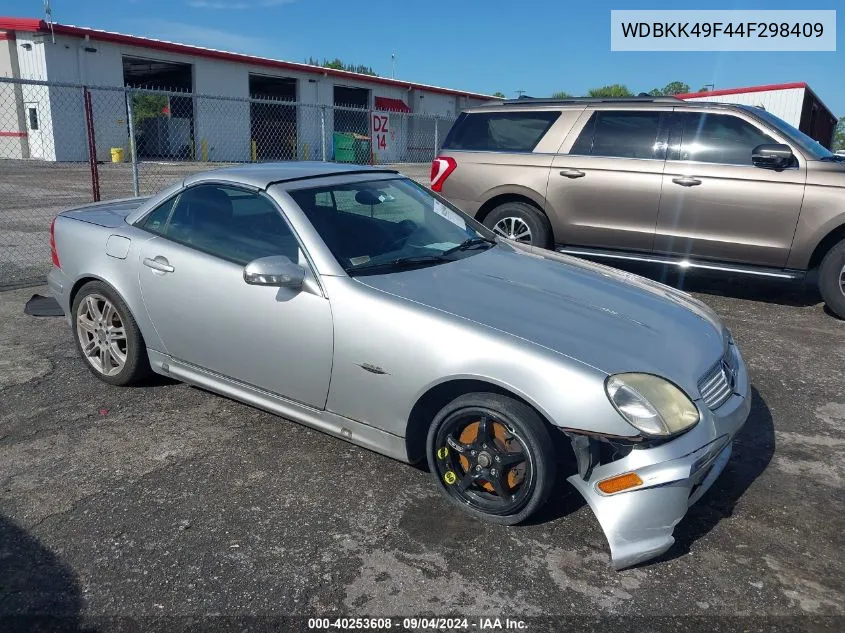 2004 Mercedes-Benz Slk 230 Kompressor VIN: WDBKK49F44F298409 Lot: 40253608