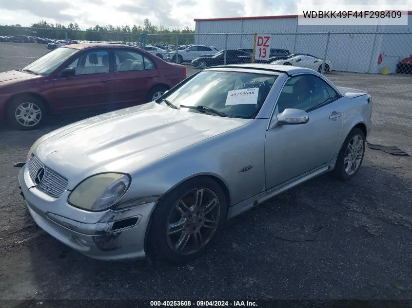 2004 Mercedes-Benz Slk 230 Kompressor VIN: WDBKK49F44F298409 Lot: 40253608