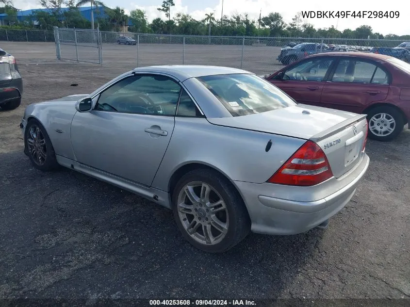 2004 Mercedes-Benz Slk 230 Kompressor VIN: WDBKK49F44F298409 Lot: 40253608