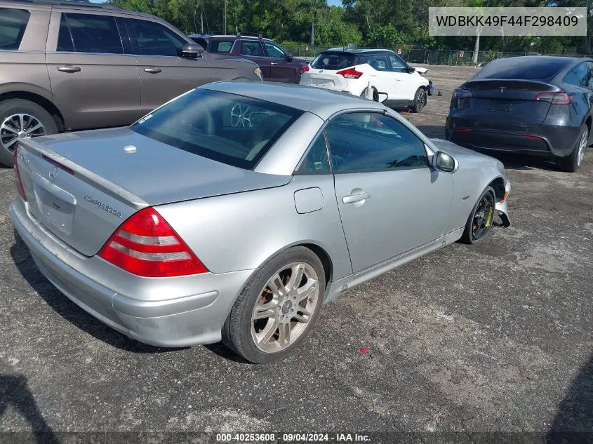 2004 Mercedes-Benz Slk 230 Kompressor VIN: WDBKK49F44F298409 Lot: 40253608