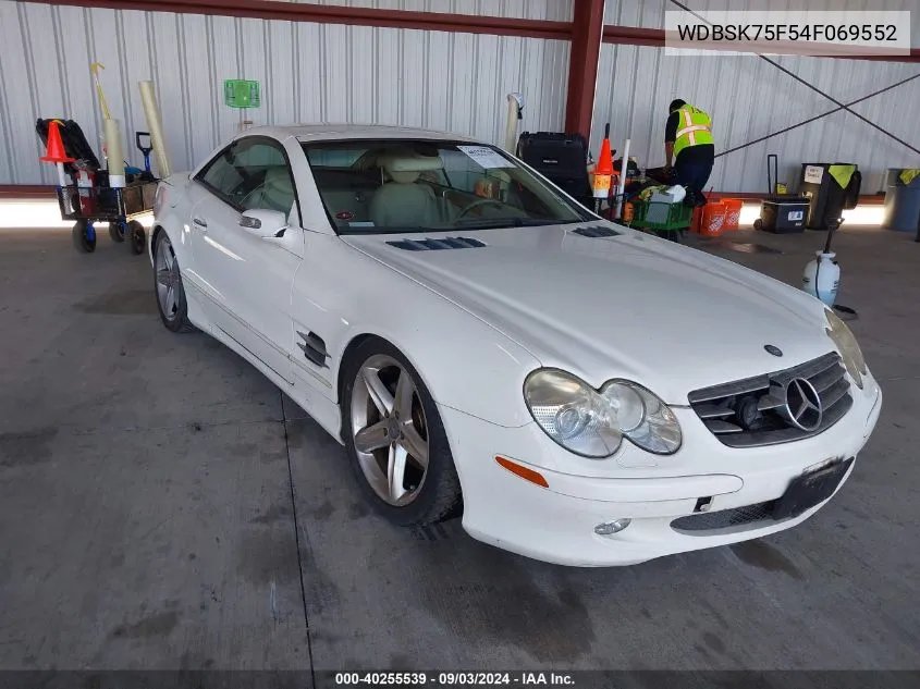 2004 Mercedes-Benz Sl 500 VIN: WDBSK75F54F069552 Lot: 40255539