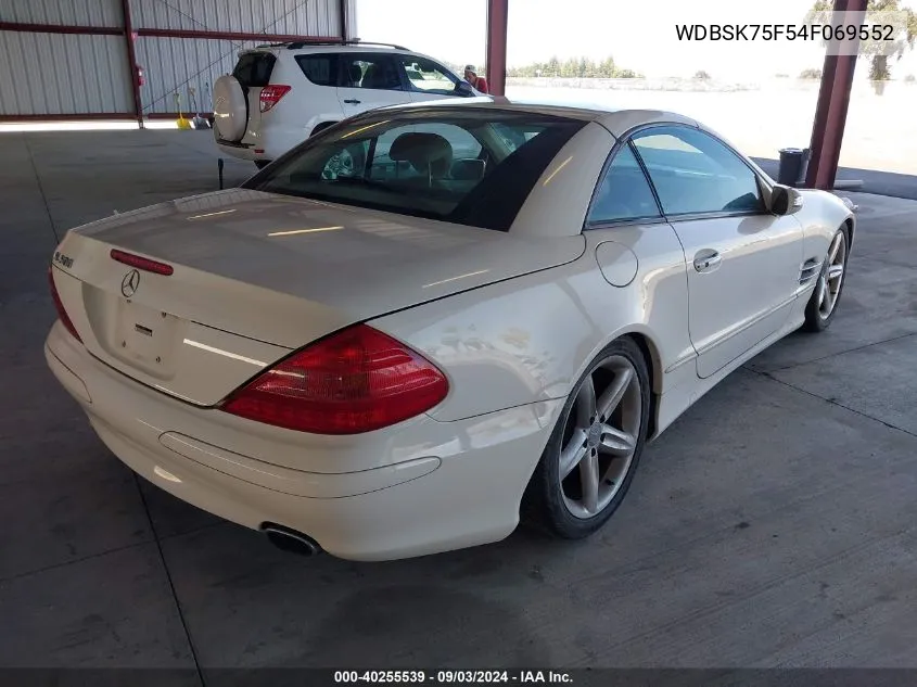 2004 Mercedes-Benz Sl 500 VIN: WDBSK75F54F069552 Lot: 40255539