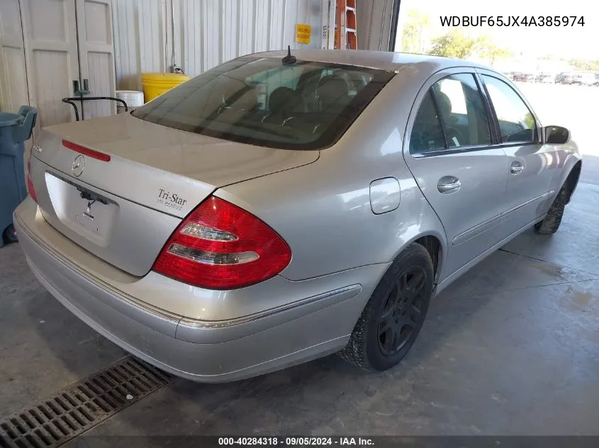 2004 Mercedes-Benz E 320 VIN: WDBUF65JX4A385974 Lot: 40284318