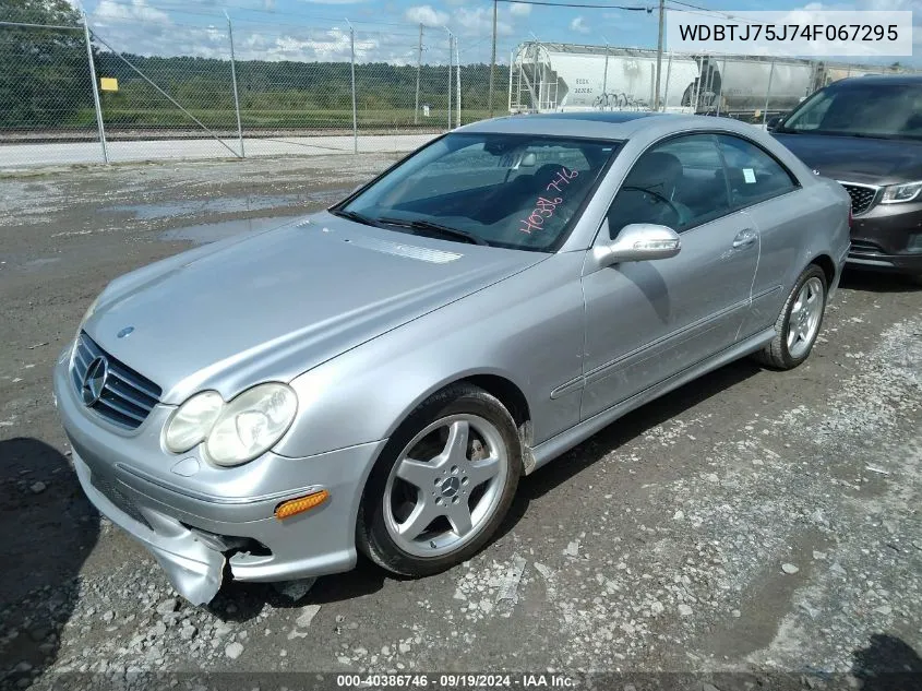 2004 Mercedes-Benz Clk 500 VIN: WDBTJ75J74F067295 Lot: 40386746