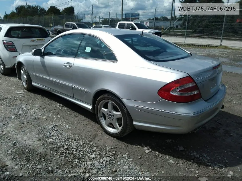 2004 Mercedes-Benz Clk 500 VIN: WDBTJ75J74F067295 Lot: 40386746