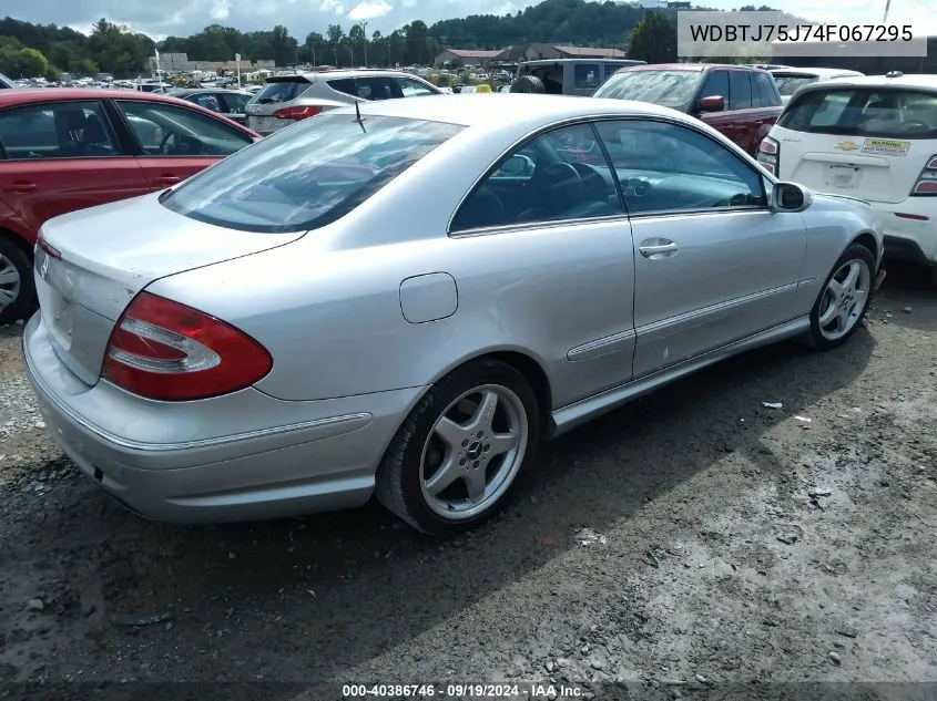 2004 Mercedes-Benz Clk 500 VIN: WDBTJ75J74F067295 Lot: 40386746