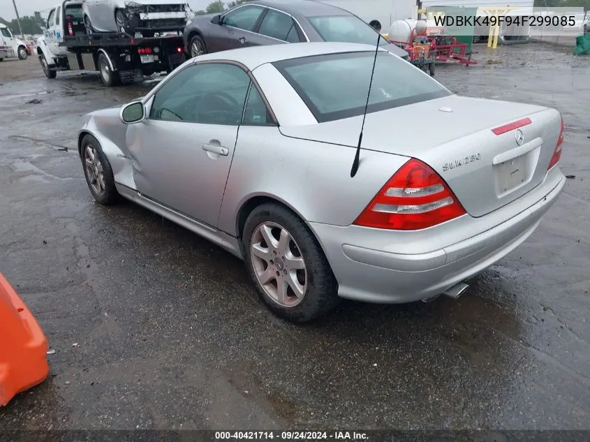 2004 Mercedes-Benz Slk 230 Kompressor VIN: WDBKK49F94F299085 Lot: 40421714