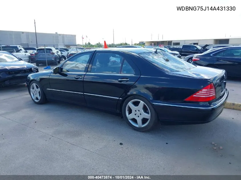 2004 Mercedes-Benz S 500 VIN: WDBNG75J14A431330 Lot: 40473874