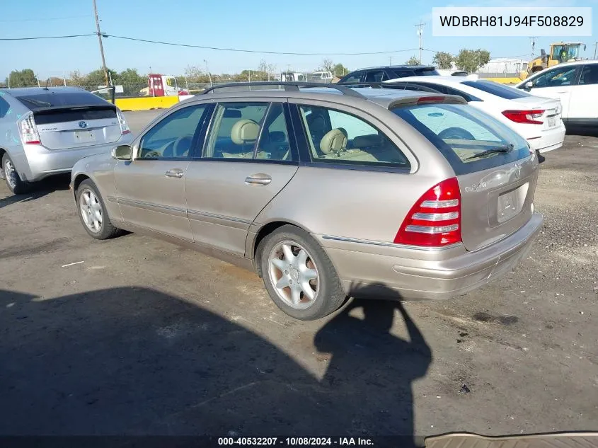 2004 Mercedes-Benz C 240 4Matic VIN: WDBRH81J94F508829 Lot: 40532207