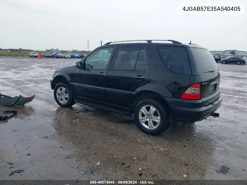 2005 Mercedes-Benz Ml 350 4Matic VIN: 4JGAB57E35A540405 Lot: 40074545