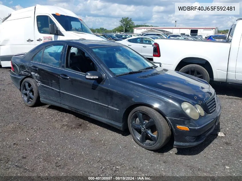 2005 Mercedes-Benz C 230 Kompressor Sport VIN: WDBRF40J65F592481 Lot: 40130857