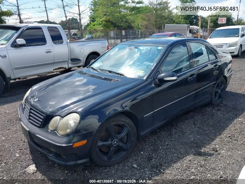 2005 Mercedes-Benz C 230 Kompressor Sport VIN: WDBRF40J65F592481 Lot: 40130857