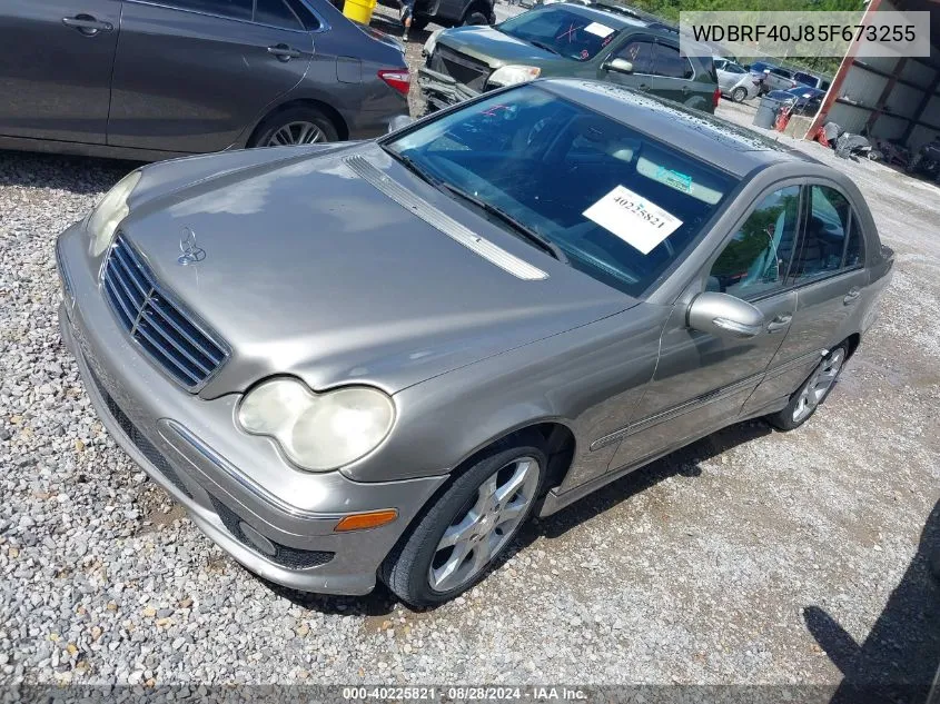 2005 Mercedes-Benz C 230 Kompressor Sport VIN: WDBRF40J85F673255 Lot: 40225821