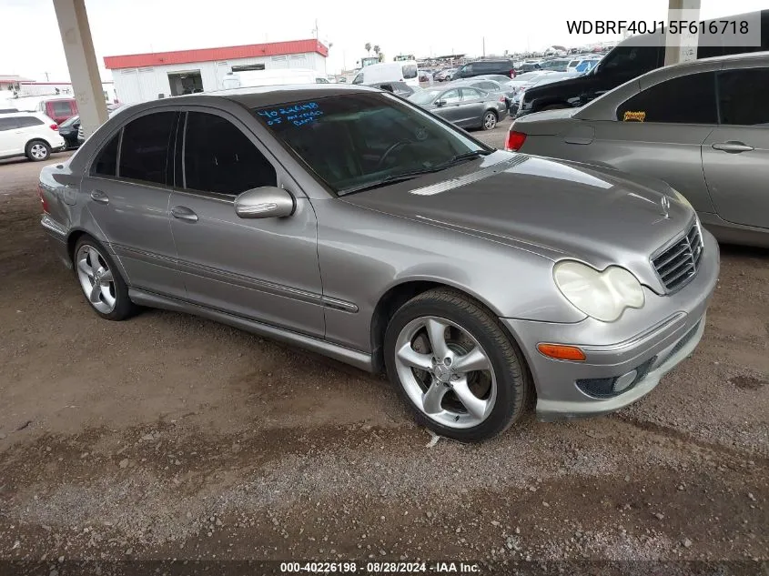 2005 Mercedes-Benz C 230 Kompressor Sport VIN: WDBRF40J15F616718 Lot: 40226198