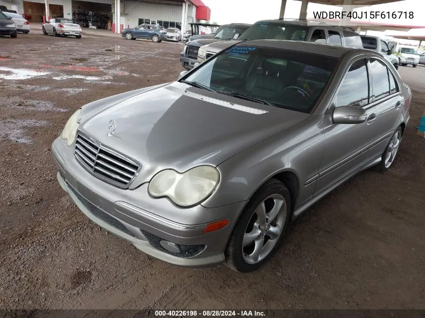 2005 Mercedes-Benz C 230 Kompressor Sport VIN: WDBRF40J15F616718 Lot: 40226198