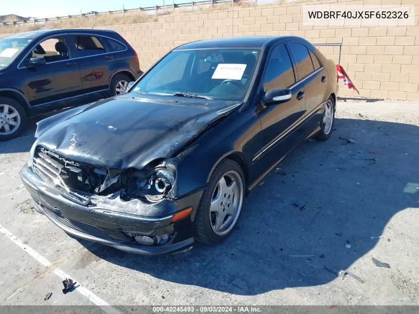 2005 Mercedes-Benz C 230 Kompressor Sport VIN: WDBRF40JX5F652326 Lot: 40245493