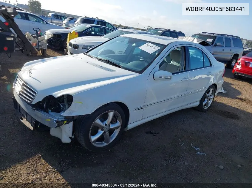 2005 Mercedes-Benz C 230 Kompressor Sport VIN: WDBRF40J05F683441 Lot: 40345584