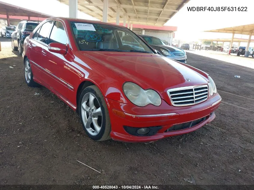 2005 Mercedes-Benz C 230 Kompressor Sport VIN: WDBRF40J85F631622 Lot: 40528043