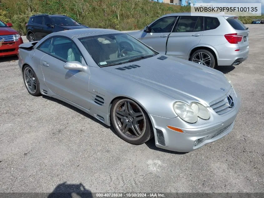 2005 Mercedes-Benz Sl 65 Amg VIN: WDBSK79F95F100135 Lot: 40728838