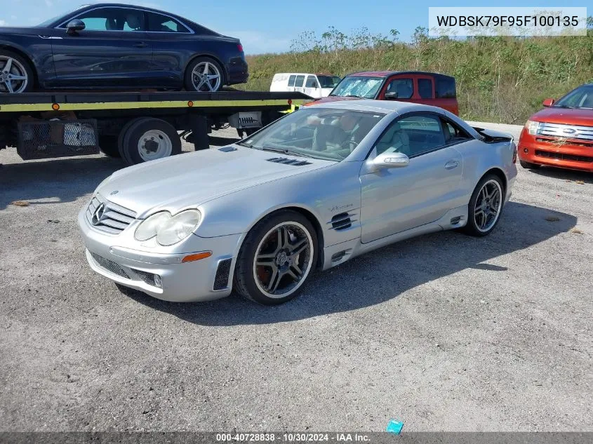 2005 Mercedes-Benz Sl 65 Amg VIN: WDBSK79F95F100135 Lot: 40728838