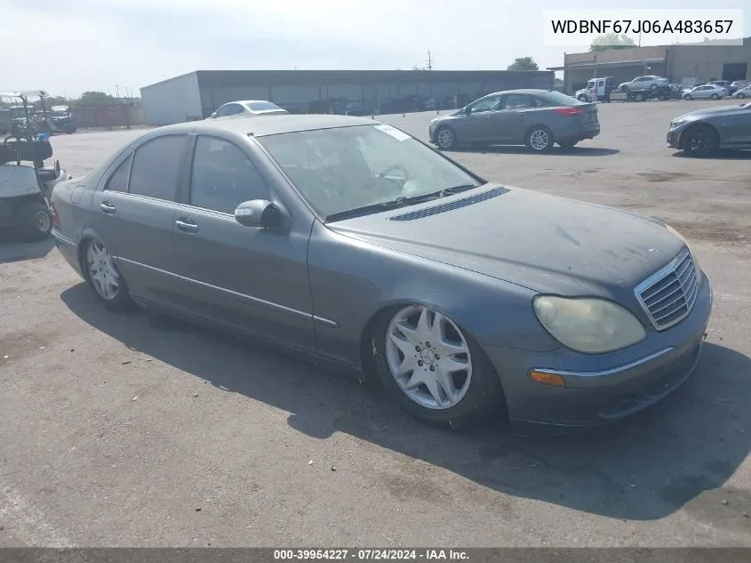 2006 Mercedes-Benz S 350 VIN: WDBNF67J06A483657 Lot: 39954227