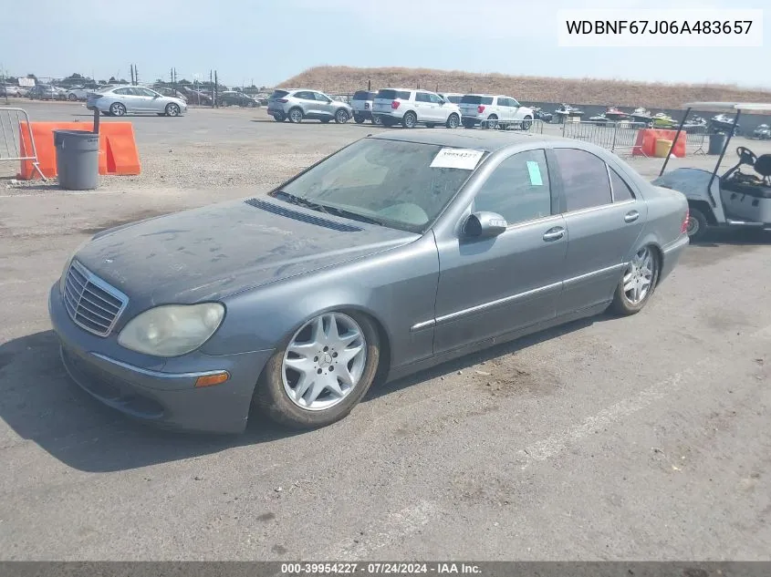 2006 Mercedes-Benz S 350 VIN: WDBNF67J06A483657 Lot: 39954227