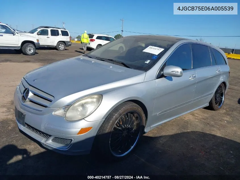 2006 Mercedes-Benz R 500 4Matic VIN: 4JGCB75E06A005539 Lot: 40214757