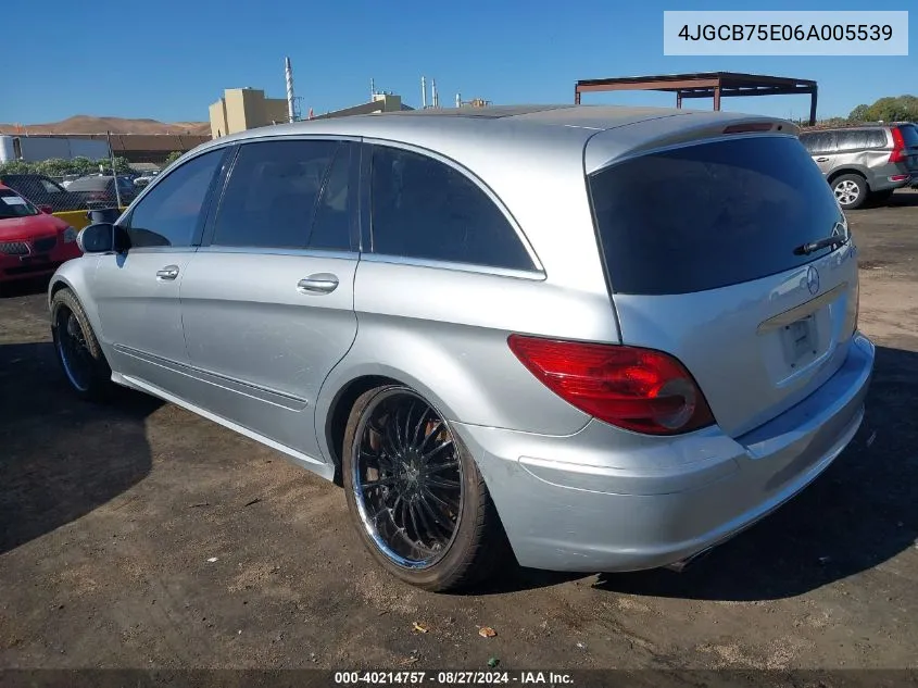 2006 Mercedes-Benz R 500 4Matic VIN: 4JGCB75E06A005539 Lot: 40214757