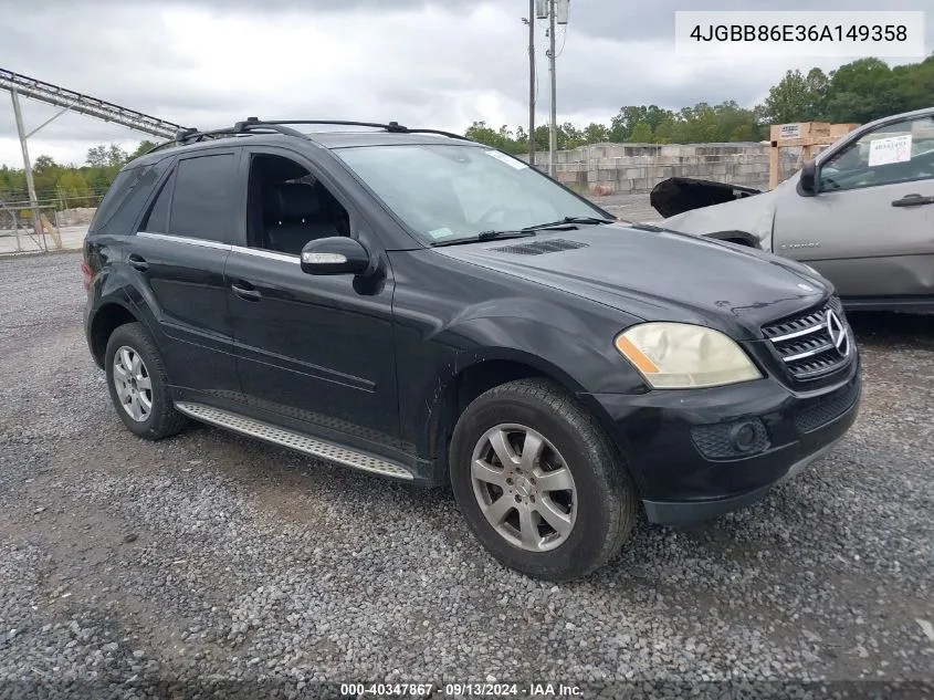 4JGBB86E36A149358 2006 Mercedes-Benz Ml 350 4Matic