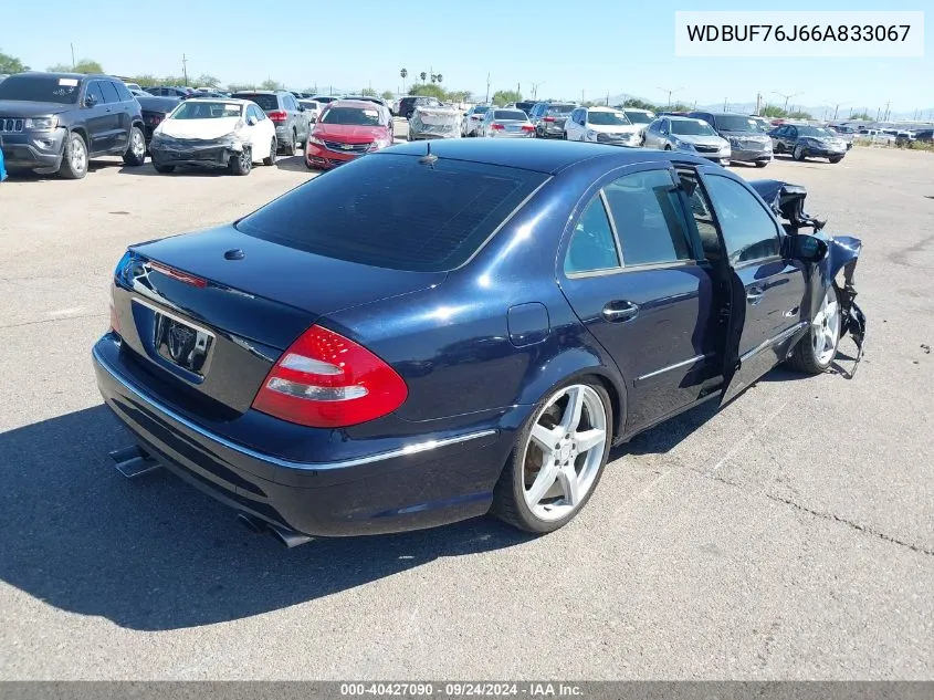 2006 Mercedes-Benz E 55 Amg VIN: WDBUF76J66A833067 Lot: 40427090