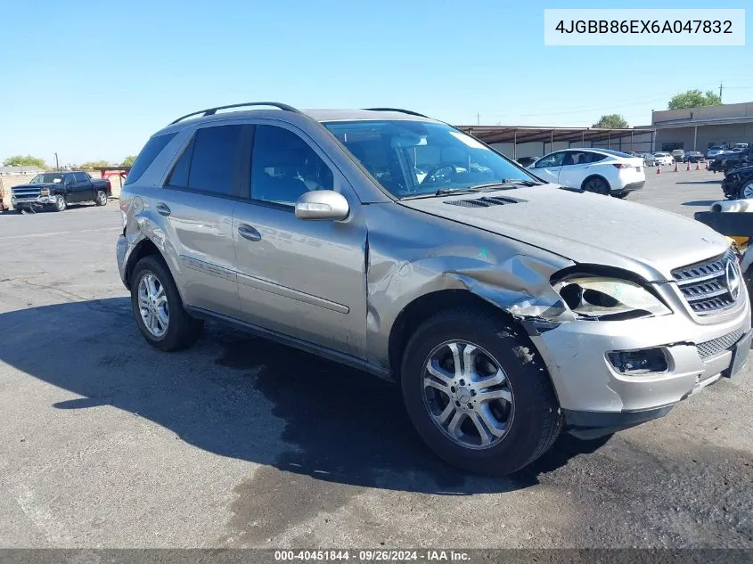 2006 Mercedes-Benz Ml 350 4Matic VIN: 4JGBB86EX6A047832 Lot: 40451844