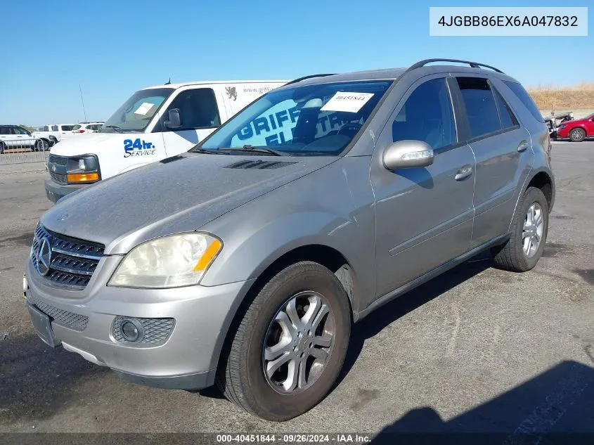 2006 Mercedes-Benz Ml 350 4Matic VIN: 4JGBB86EX6A047832 Lot: 40451844