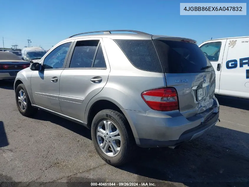 2006 Mercedes-Benz Ml 350 4Matic VIN: 4JGBB86EX6A047832 Lot: 40451844