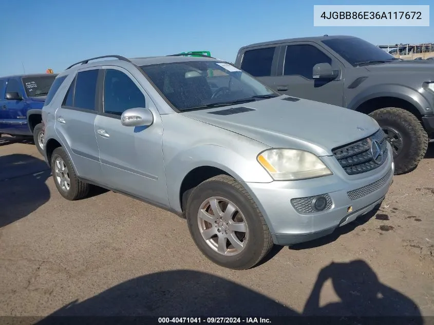 2006 Mercedes-Benz Ml 350 4Matic VIN: 4JGBB86E36A117672 Lot: 40471041