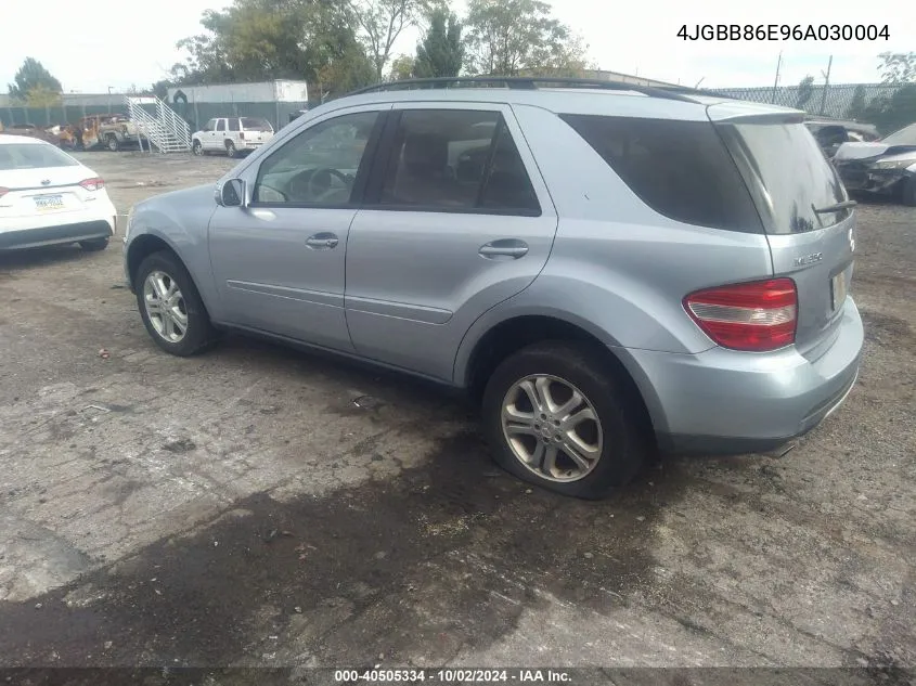 2006 Mercedes-Benz Ml 350 4Matic VIN: 4JGBB86E96A030004 Lot: 40505334