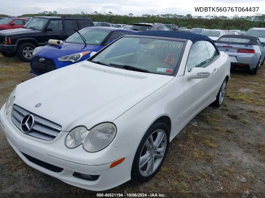 2006 Mercedes-Benz Clk 350 VIN: WDBTK56G76T064437 Lot: 40521194