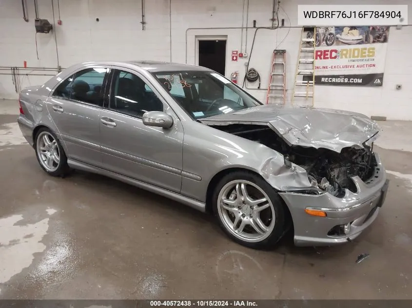 2006 Mercedes-Benz C 55 Amg VIN: WDBRF76J16F784904 Lot: 40572438