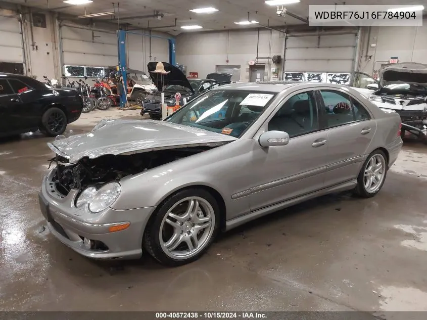 2006 Mercedes-Benz C 55 Amg VIN: WDBRF76J16F784904 Lot: 40572438