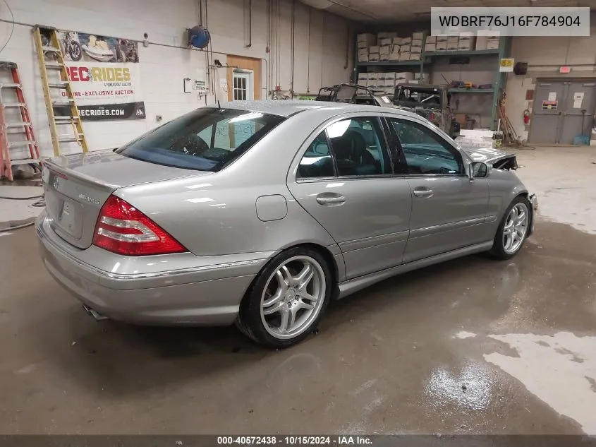 2006 Mercedes-Benz C 55 Amg VIN: WDBRF76J16F784904 Lot: 40572438