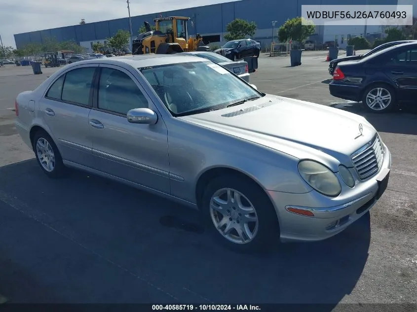 2006 Mercedes-Benz E 350 VIN: WDBUF56J26A760493 Lot: 40585719