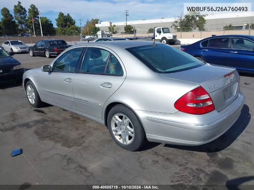 2006 Mercedes-Benz E 350 VIN: WDBUF56J26A760493 Lot: 40585719