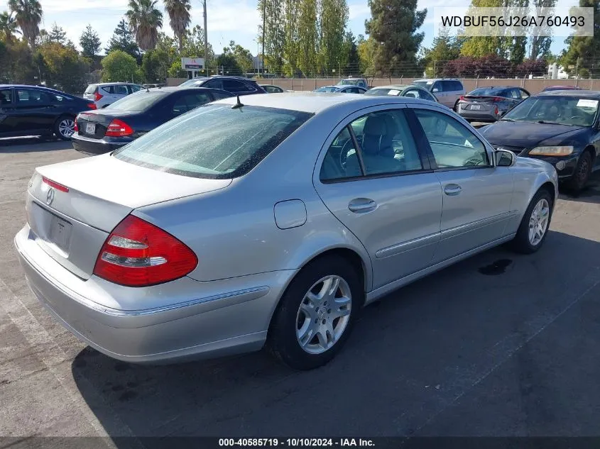 2006 Mercedes-Benz E 350 VIN: WDBUF56J26A760493 Lot: 40585719